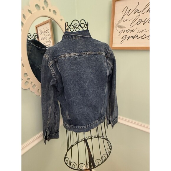 Gap Size XS Jean Denim Jacket Vintage Hippie Boho Blue Trucker - Picture 3 of 6
